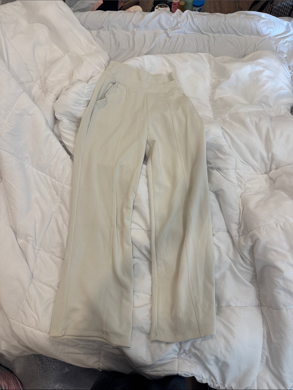 Cream Wide-Leg SweatPants